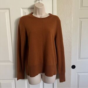 NWT$168  J. Crew Crewneck 💯 Cashmere sweater, M, In Burnished Pecan/Deep Rust
